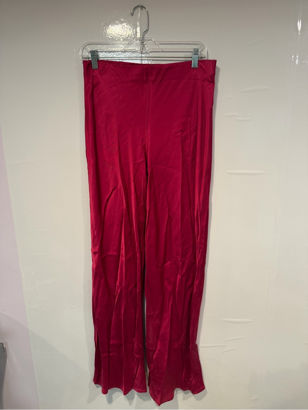 Anthropologie‎ the Tilda Satin Wide-Leg Hot Pink Pants